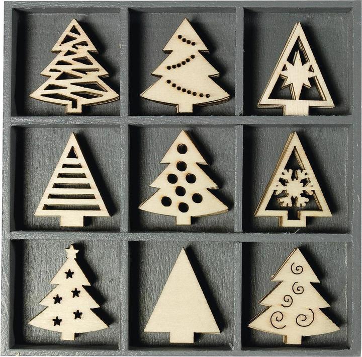 Produktbild Heyda Holzornamente Weihnachtsbäume (45x)