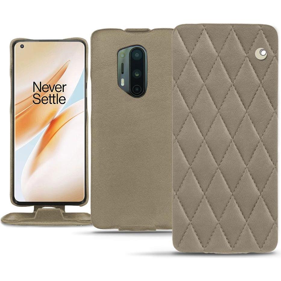 Noreve Lederschutzhülle vertikal (OnePlus 8 Pro), Smartphone Hülle, Beige