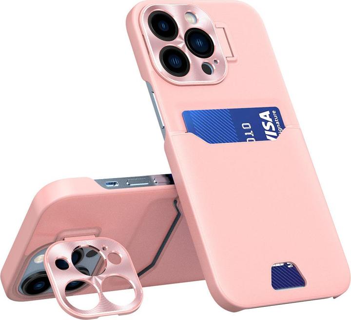 Produktbild Hurtel Leder Stand Case für Samsung Galaxy S23+ Card Wallet Cover mit Ständer Pink (Samsung Galaxy S23+)