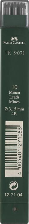 Produktbild Faber-Castell Fallmine TK® für Fallminenstift Minenstärke: 3,15 mm, Härtegrad: 4B, tiefschwarz (3.15 mm, 4B, 10 x)