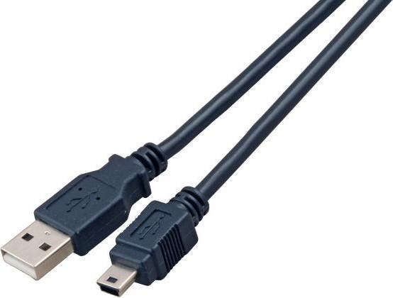 Produktbild EFB Elektronik USB2.0 Anschlusskabel A-Mini B (5polig), St.-St., 5,0m, schwarz, Classic Unterstützt Datenübertragun (5 m, USB 2.0)