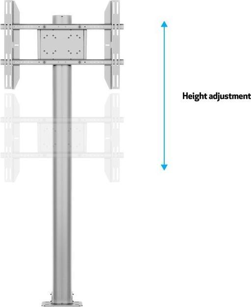 Produktbild Multibrackets M Display Stand 180 Single Silver w. Floormount (60 kg, 23" - 63")