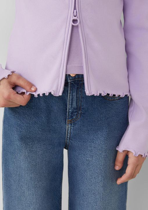 Produktbild s.Oliver Sweatjacke mit Rippstruktur und 2-Way-Zipp (146, 152)