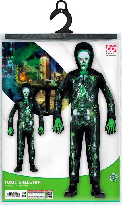 Image du produit Widmann Costume de squelette de zombie contaminé pour enfants Combinaison avec masque