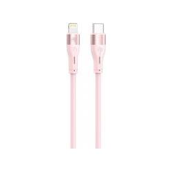 Tellur Silikon Typ-C zu Lightning Kabel PD30W 1m rosa (1 m, USB 3.2 Gen 1), USB Kabel