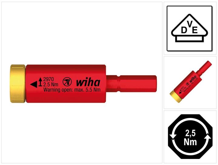 Produktbild Wiha Drehmoment easyTorque Adapter electric für slimBits und slimVario Halter in Blister Nm (2.50 Nm)