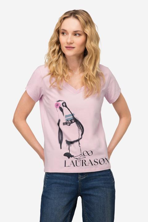 Actual product image Laurasøn Half-sleeve V-neck seagull pattern T-shirt (L)