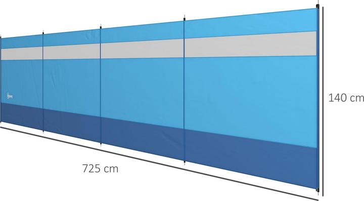 Produktbild Outsunny Windschutz Polyester, Stahl Blau (3 kg)