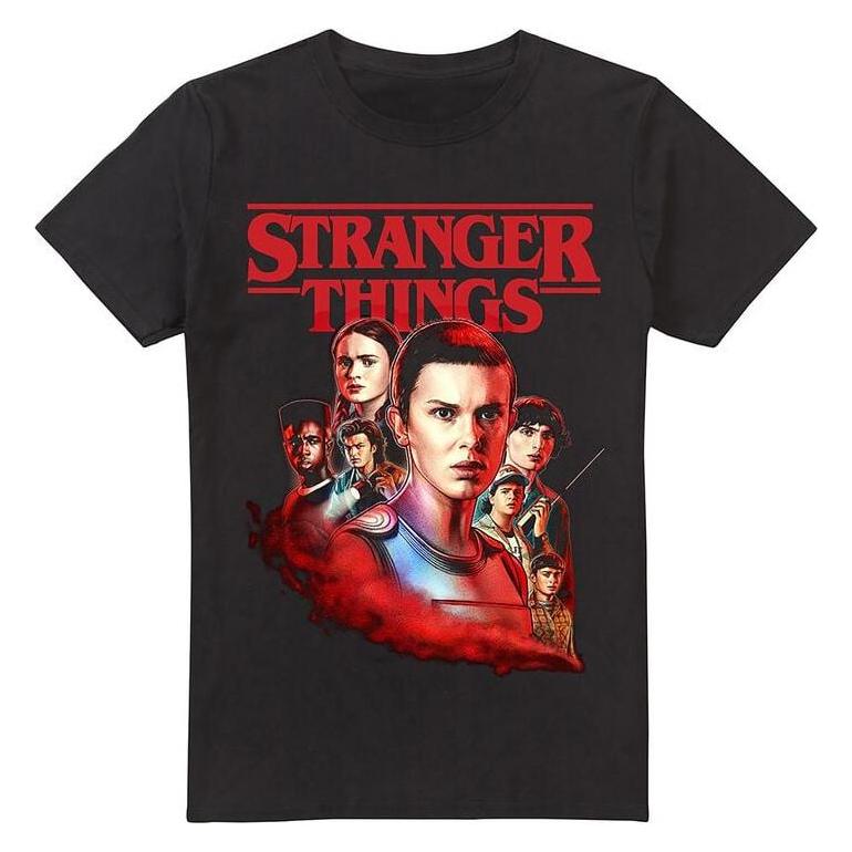 Universal Textiles, Herren, Shirts, Hawkins Heroes Poster, Schwarz, (S)