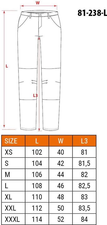 Valeurs nutritives et ingrédients Neo Pantalon de travail (L, L)