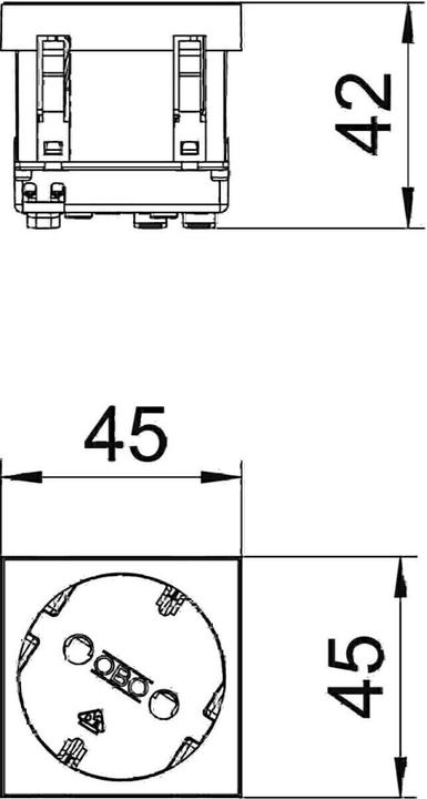 Actual product image OBO Bettermann Socket outlet 1f or mt GEB-K w.BS IP20 ZP With increased touch protection Centralpl