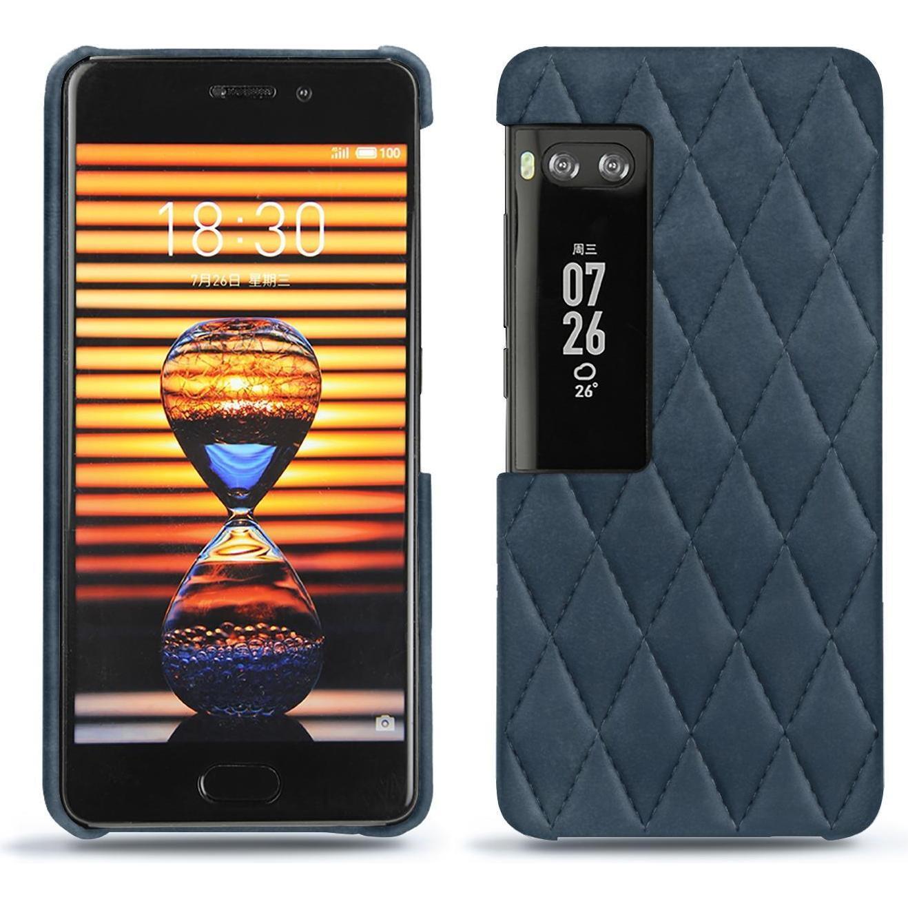 Noreve Lederschutzhülle (Meizu Pro 7 Plus), Smartphone Hülle, Blau