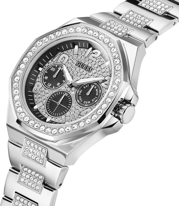 Produktbild Guess P SLV CS W/ CRYS / BLK GLITZ MF DL / P SLV BRCT W/ CRYS Armbanduhr (46 mm)