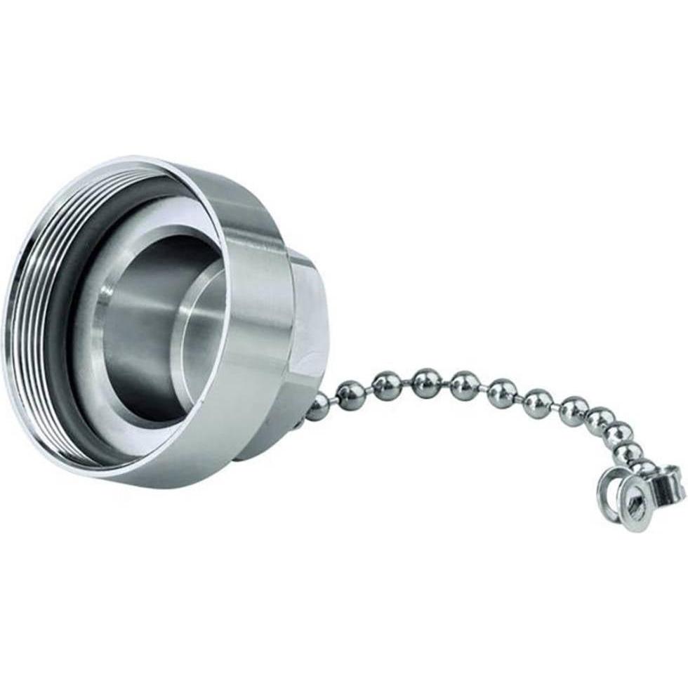 Telegärtner TOC Flanschutzkappe Messing vernickelt mit Kette, Elektronikkabel + Stecker
