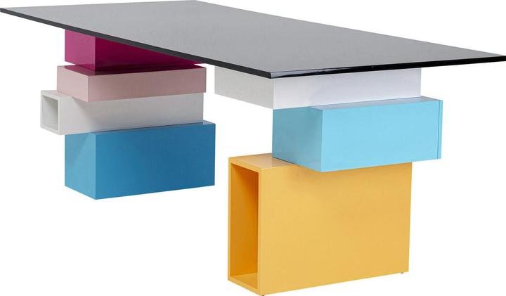 Kare Design Schreibtisch Pixel mit Glasplatte 200x90cm (200 x 90 cm)