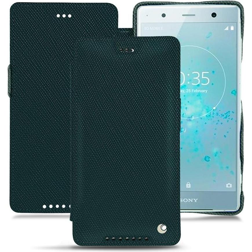 Noreve Lederschutzhülle horizontal (Sony Xperia XZ2 Premium), Smartphone Hülle, Grün