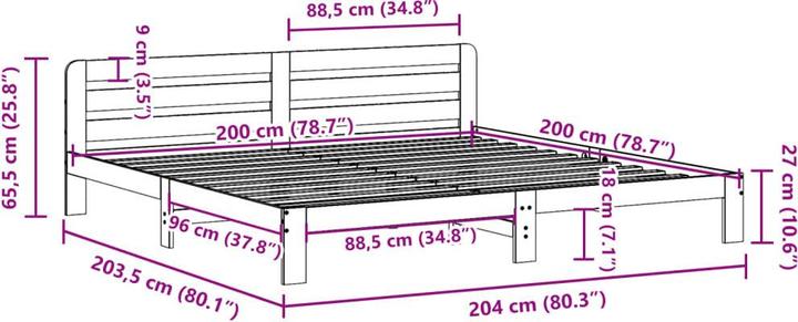 Immagine prodotto vidaXL Bettgestell (200 x 200 cm)