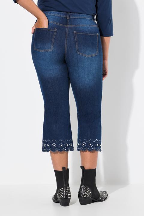 Produktbild Angel of Style 7/8-Jeans, Flared Fit, Lochstickerei, Zierperlen am Schlagsaum, 5-Pocket (50)