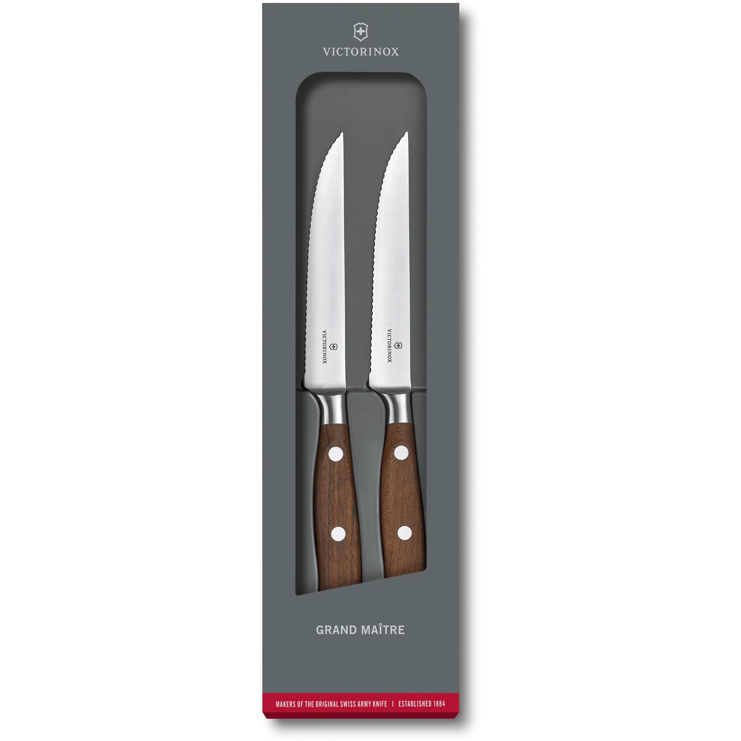 Victorinox Steakmessenset Grand Maître Hout 2 stuks, Bestek, Bruin