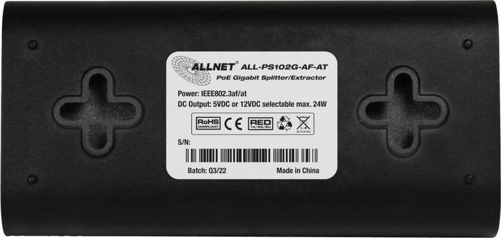 Produktbild Allnet PoE Splitter-Mini/Extractor / Gigabit / 24W / 5V/12V Schaltbar / ALL-PS102G-AF-AT (2 Ports)