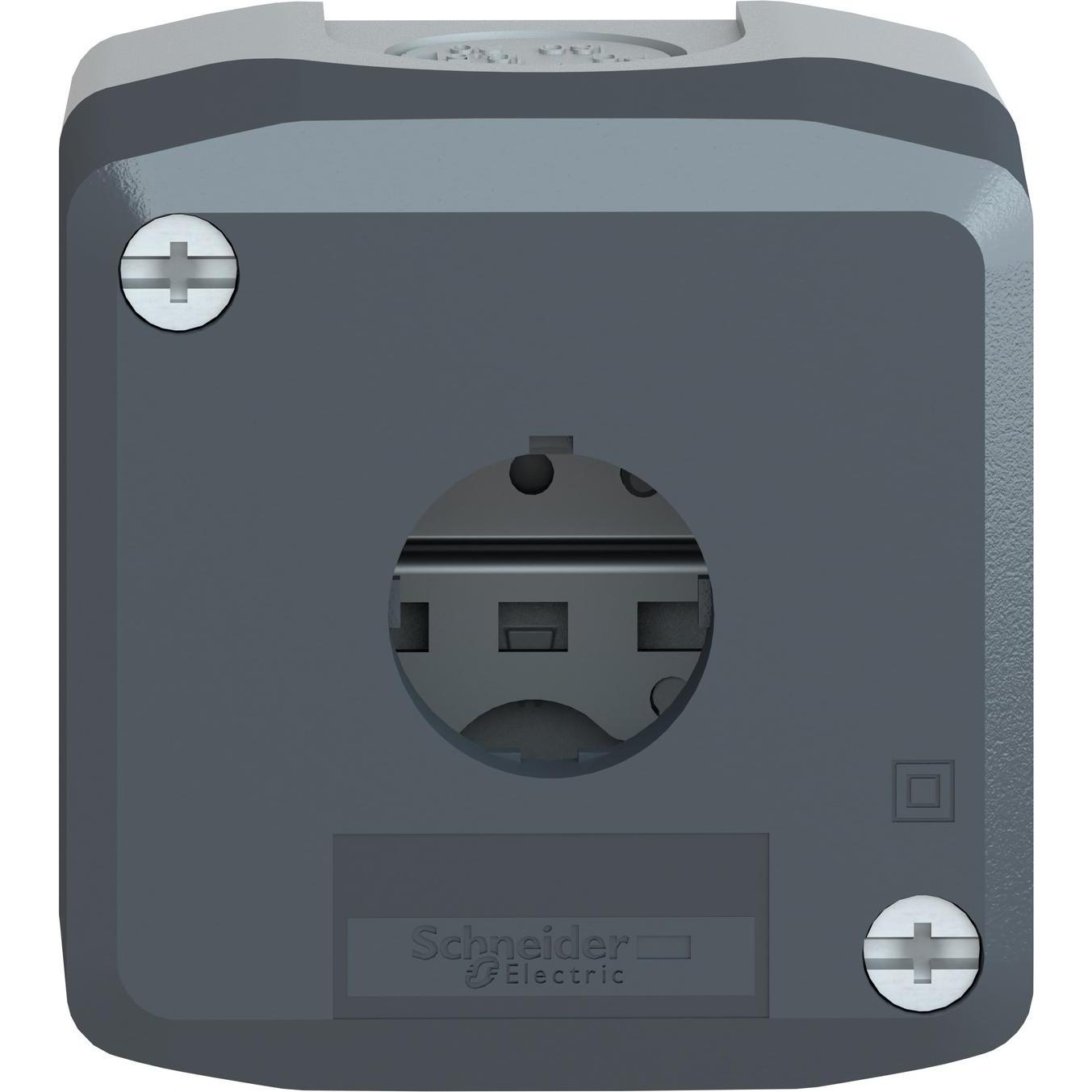 Schneider Electric Tastergehäuse 22mm 1 Loch grau, Taster + Schalter, Grau