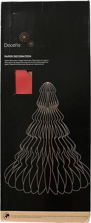 Actual product image Decoris Weihnachtsbaum Rot Papier Ø 72 x 90 cm