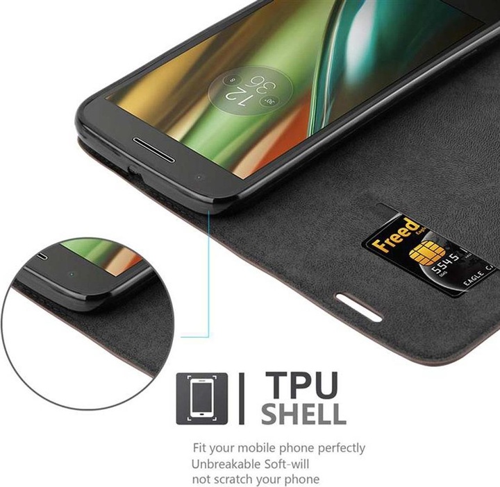 Actual product image Cadorabo Book Invisible Magnet Cover (Motorola Moto E3)