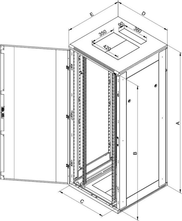 Actual product image Triton RMA-22-A88-CAX-A1 - 19" Standing Cabinet, Removable Side Panels, 22 U, 800 x 800 mm (22 RU, 19 inch rack)
