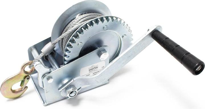 Actual product image Wiltec Manual Hand Wire Winch with 350kg Tensile Force 10m Rope Length 3:2:1 Gear Car Boat Trailer Caravan