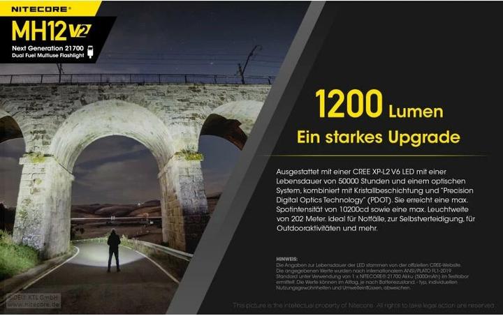 Produktbild Nitecore MH12 V2 - 1200 Lumen (15.80 cm, 1200 lm)