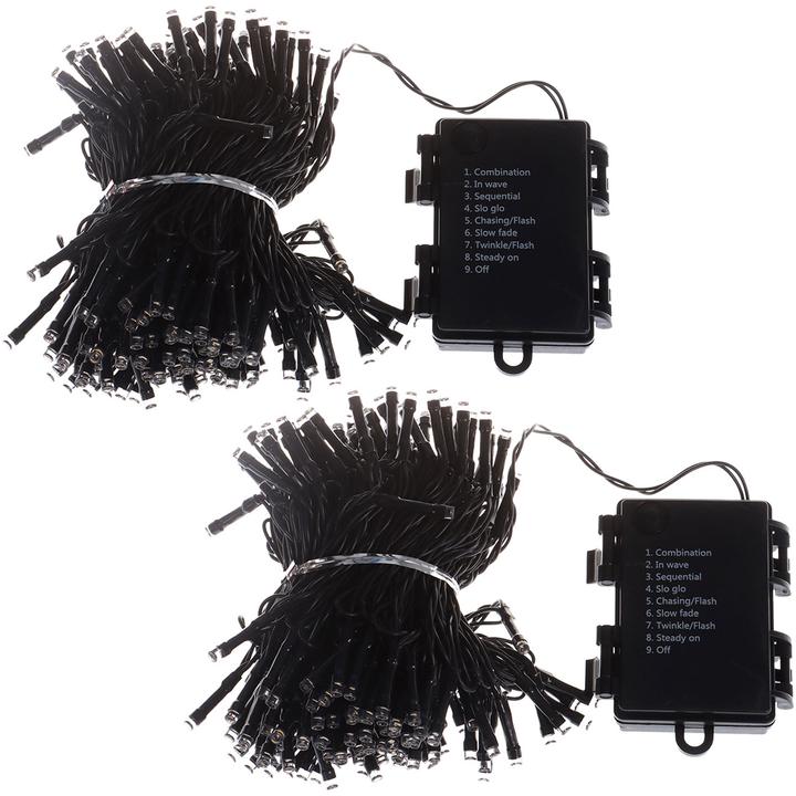 Produktbild Casativo 2er-Set LED Lichterkette ca. 14 m, 192 LEDs, warmweiss, batteriebetrieben, 7 Lichtmuster (14.80 m)