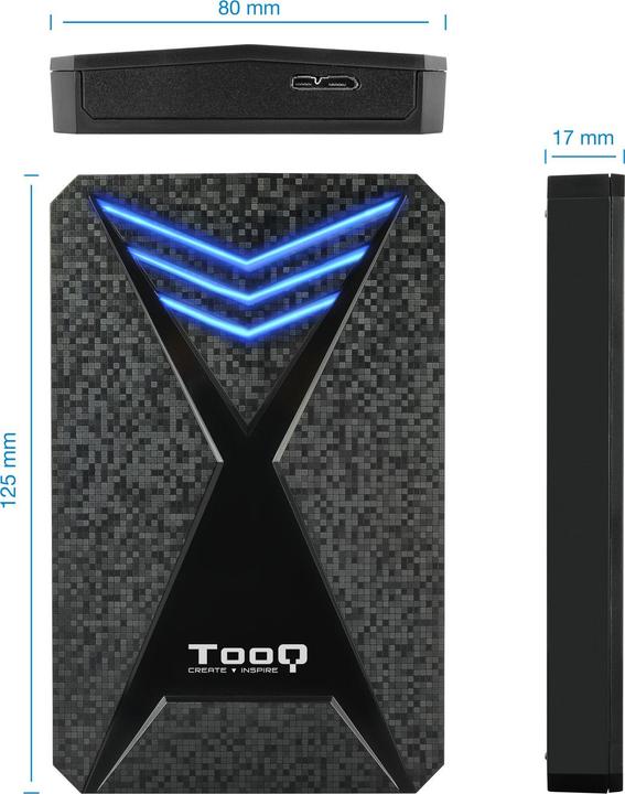 Productafbeelding Tooq Technology TQE-2550BL Opslagschijfbehuizing HDD / SSD Zwart 2,5" (2.5")