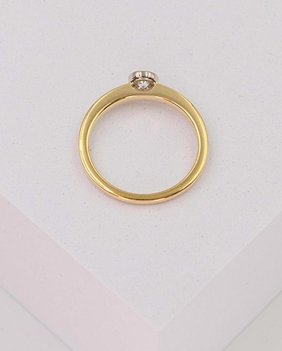 Produktbild Muau Solitaire ring frame setting yellow gold 750, diamonds 0.25ct. setting white gold 750 (52, 950 Platin)