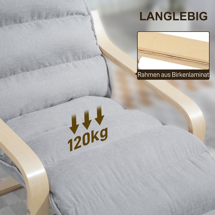 Immagine prodotto Homcom Lounge-Sessel Polyester, Birkenlaminat Hellgrau