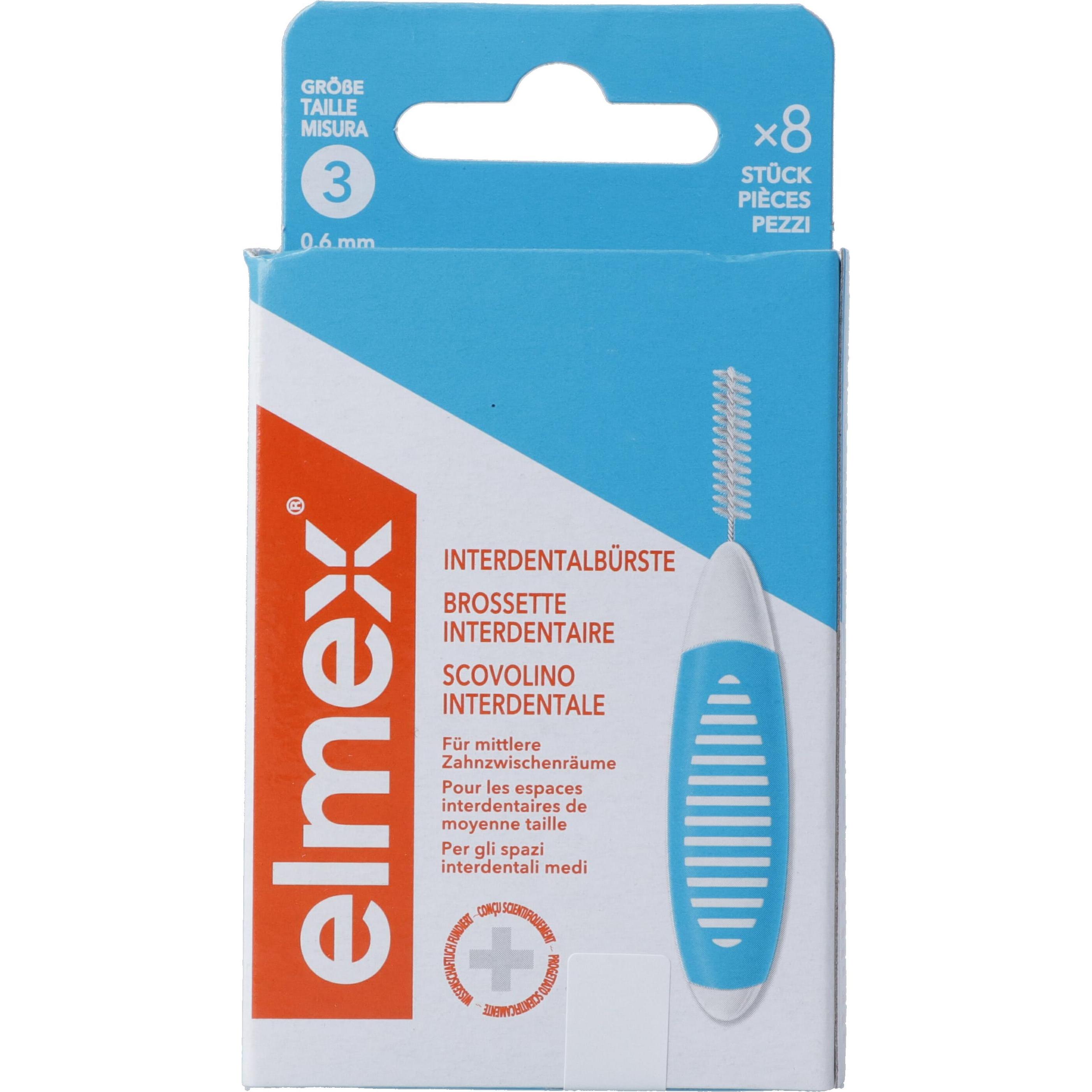 Elmex, Interdentalbürste, Blau, Grösse 3 (8 x, 3 mm)