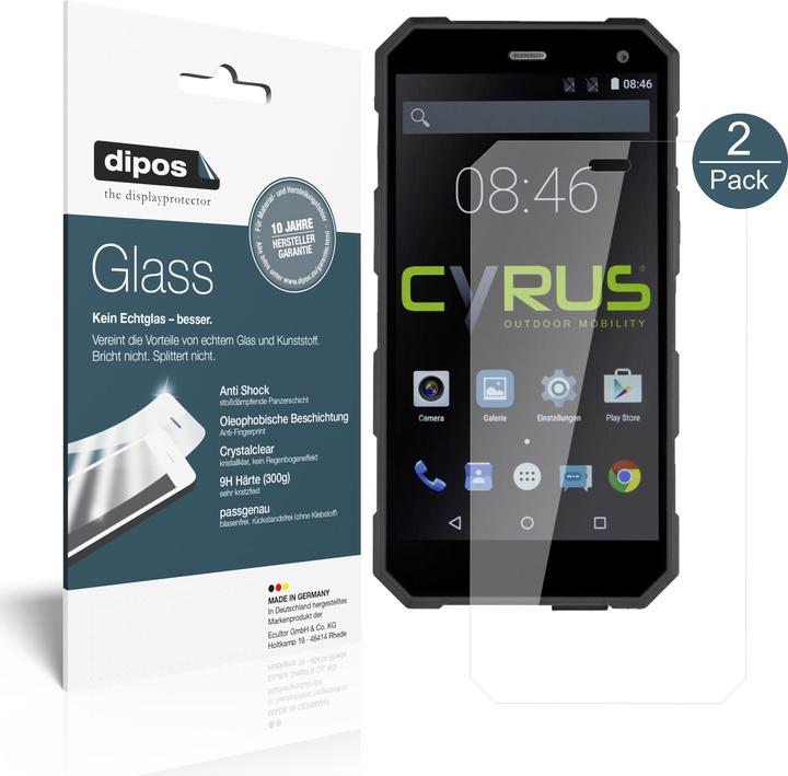 Produktbild Dipos Displayschutz Anti-Shock (2 Stück, Cyrus CS 24)