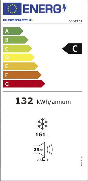 Energie-Label Kibernetik EcoGreen (Freistehend, 161 l)