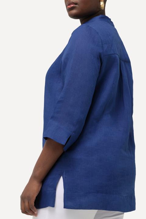 Produktbild Ulla Popken Ramie-Bluse, Hemdkragen, 3/4-Arm (42, 44)