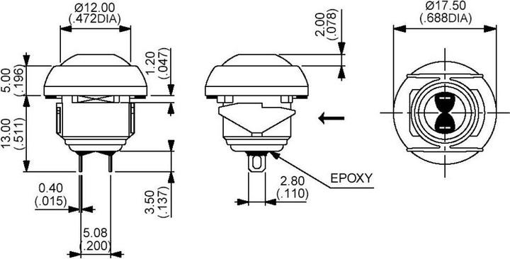 Actual product image APEM Black snap-in mounting pushbutton switch