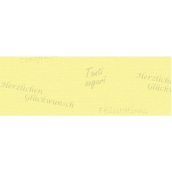 Ursus, Bastelpapier, Prägekarton Elegance 220g/qm 23x32cm VE=5 Blatt Glückwünsche hellgelb (220 g/m², 5 x)