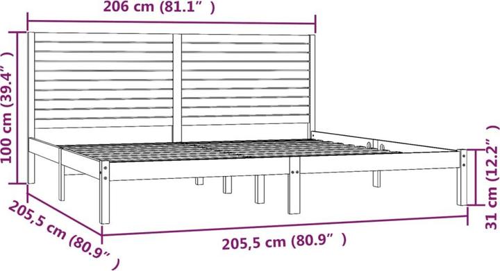 Actual product image vidaXL Bettrahmen (75 x 190 cm)