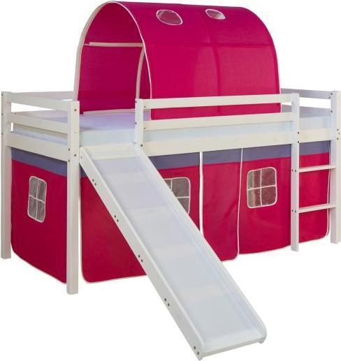 Actual product image Homestyle4u Loft bed with slide and curtain (90 x 200 cm)