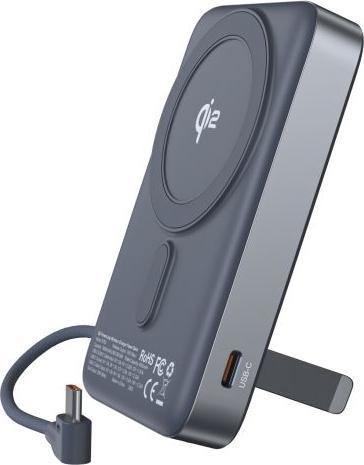 Immagine prodotto Choetech PowerLeap 15W Qi2 Wireless Powerbank 10'000mAh mit integriertem USB-C Kabel (max. 35W) (10000 mAh, 30 W, 38.50 Wh)