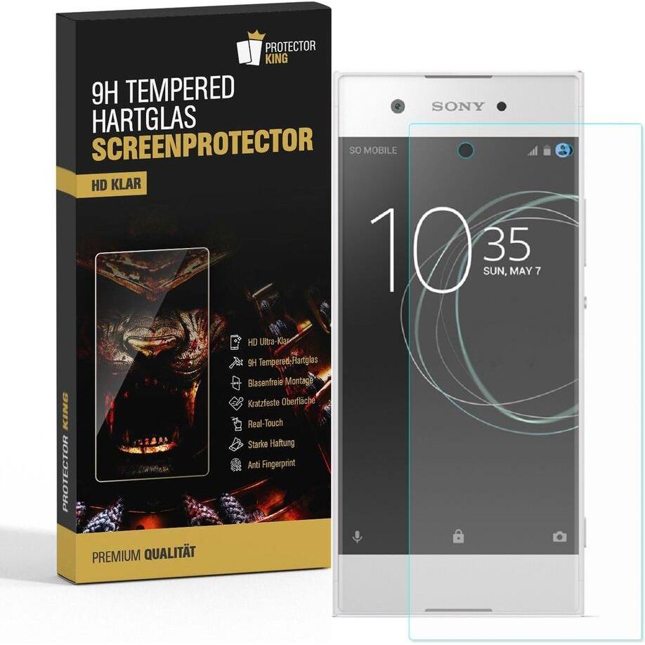 Protectorking 4x echtes Tempered 9H Panzerhartglas 3D KLAR (4 Stück, Sony Xperia XA1), Smartphone Schutzfolie, Transpare...