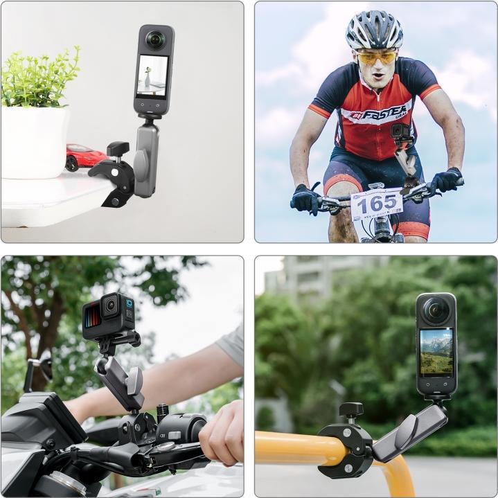 Image du produit Puluz Motorcycle Crab Pliers Clip Arm Mount with Mount Adapter & Long Screw (Black)