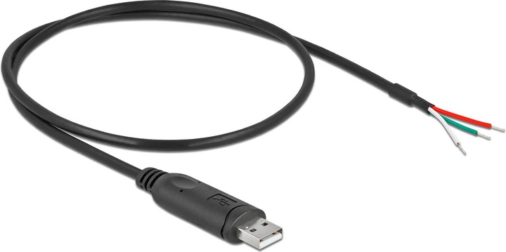 Produktbild Delock Adapterkabel USB 2.0 Typ-A zu seriell RS-232 mit 3 offenen Kabelenden 0,5 m (0.50 m)