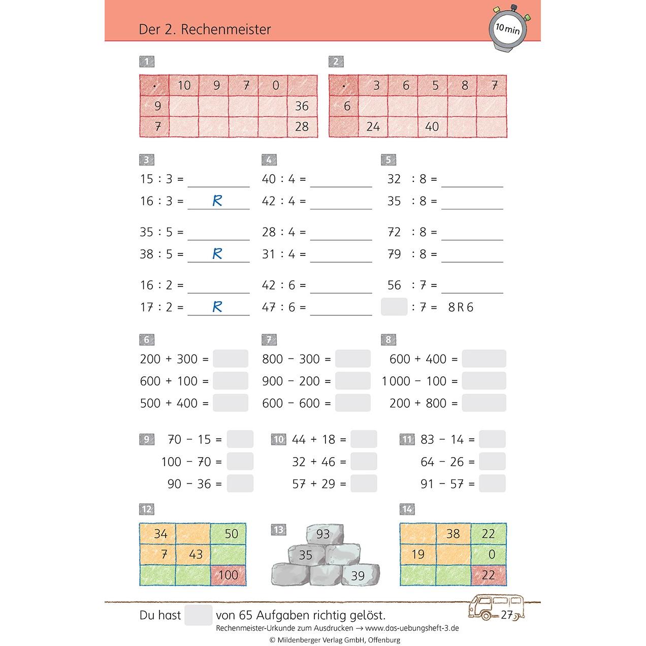 Thumbnail - Das Übungsheft 3. Mathe. Neubearbeitung, Schulbücher von Peter Pfaff, Karl-Heinz Keller