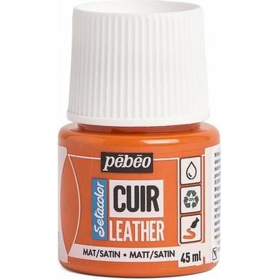 Pebeo, Künstlerfarbe + Bastelfarbe, SetaCuir Lederfarben (Orange, 45 ml)