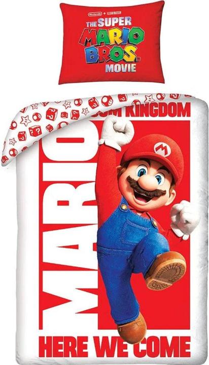 MCU Nintendo Super Mario Bros Movie Here We Come Single Duvet Cover & Pillow Case Set - 100% Cotton Bedd
