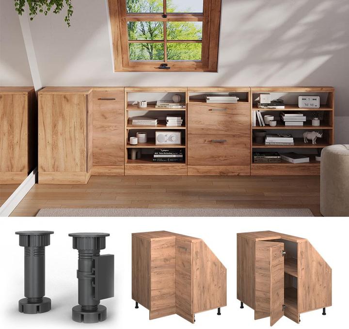 Produktbild Vichy Dachschrägenschrank Eckschrank Rion, Goldkraft Eiche/Goldkraft Eiche, 75.6 x 81.6 cm mit 1 Tür (46 x 75.60 x 81.60 cm)